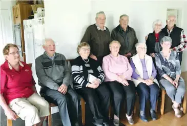  ??  ?? The Warragul West community bid farewell to Phillip and Beth Allan at a recent afternoon tea. Pictured back row from left John Kinrade, Bill Manley, Wilma and Allan McMinn. Front row left Maureen Lucardie, Phillip and Beth Allan, Lorraine Kinrade, Mary Slater and Ethel Manley.