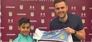  ??  ?? BRIGHT FUTURE: Tariq Al Sadi also had a trial with up and coming Barclays Premier League side Manchester City, but after careful thought and considerat­ion, he and his father Khalifa decided to sign for the Midlands side instead.