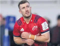  ??  ?? Disappoint­ed: JJ Hanrahan focused on improving with Munster