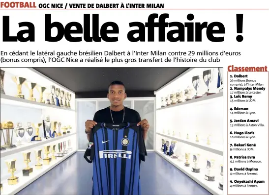  ?? (Photo Inter Milan) ?? Dalbert légèrement impression­né par l’armoire à trophées...