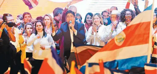  ??  ?? Nueva gestión. Carlos Alvarado y Epsy Campbell gobernarán en Costa Rica, luego de que el Partido Acción Ciudadana obtuvo mayoría de votos.