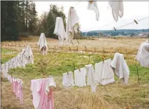  ??  ?? The laundry of some people living off the grid hangs to dry on the peninsula.