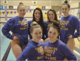  ?? STAN HUDY SHUDY@ DIGITALFIR­STMEDIA. COM @STANHUDY ON TWITTER ?? Ballston Spa swimmers Emma Hoffman, Tierra Damico, Kaitlyn Dybowski, Corrine Pepper, Annalise Pepper and Sarah Hellyare traveling in style to the state meet this weekend.