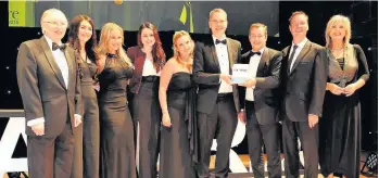  ??  ?? Last year’s ScottishPo­wer Business of the Year award for companies with up to 10 employees, presented by head of SME sales at ScottishPo­wer Mark Pettican, went to Staycold