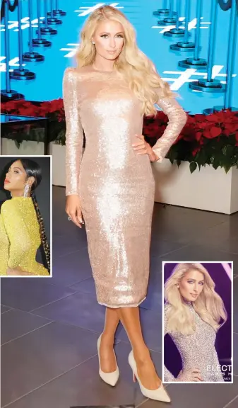  ?? File/Getty Images, Instagram ?? Paris Hilton and Beyonce, left inset, showed off gowns by the Kuwaiti designer.