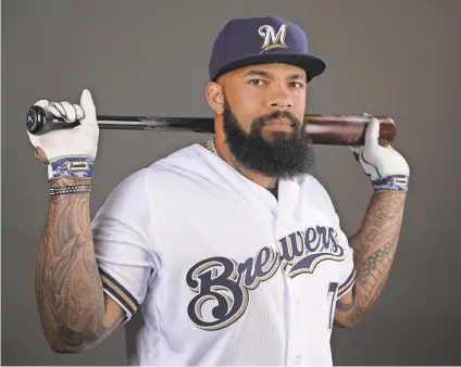  ?? ORLANDO RAMIREZ/USA TODAY SPORTS ?? Eric Thames is going to have to platoon some at first base, playing primarily against right-handers.