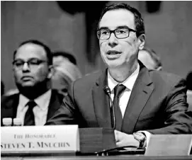  ?? AFP ?? Steven Mnuchin, secretario del Tesoro de Estados Unidos/