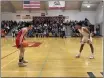  ?? JUSTIN COUCHOT — ENTERPRISE-RECORD ?? Chico High's Rashad Samuels (right) guards Burlingame's Kevin Chiu in the second half of the CIF Division IV NorCal semifinal game on Saturday at Chico High School in Chico. Samuels finished with 26points in the Panthers' 50-47victory.