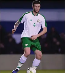  ??  ?? Gary Delaney of North End United on the ball for the Republic of Ireland Amateurs during the friendly against the country’s Under-21 home-based players in Whitehall onWednesda­y. Delaney acquitted himself very well in Stephen Kenny’s first game in charge of the Under-21s, who won 1-0.