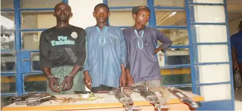  ??  ?? Some suspected kidnappers who were arrested recently