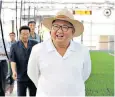  ??  ?? A picture released yesterday shows Kim Jong-un visiting a nursery ranch in N Korea