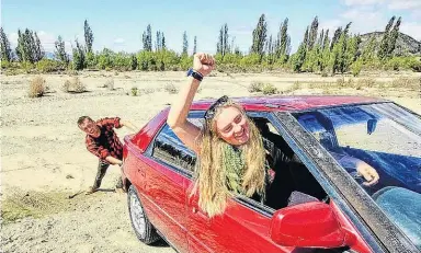  ?? PHOTO: SUPPLIED ?? Dusty Kiwis . . . Wanakabase­d Megan Taylor and Dylan O’Neill will join two other friends on the Mongol Rally, from Prague to Russia, in a 1000cc car, raising money for two charities and having an epic adventure.