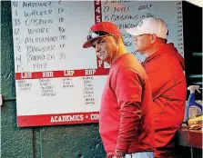  ?? [PHOTO BY STEVE
SISNEY, THE
OKLAHOMAN] ?? Oklahoma coach Pete Hughes has talked with his team about the importance of this weekend’s Bedlam series. A win in the series could help the Sooners get in position to host an NCAA Regional.