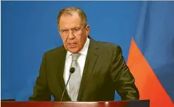  ?? PHOTO: GETTY IMAGES ?? Russian Foreign Minister Sergei Lavrov expressed his deep disappoint­ment at the United States ‘‘tailored deterrence’’ move, describing it as ‘‘confrontat­ional’’.