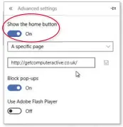  ??  ?? Put the Home button back where it belongs by switching it on in ‘Advanced settings’