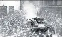  ??  ?? A First World War procession in Glasgow. Tanks were sent in to quell strikes a year later