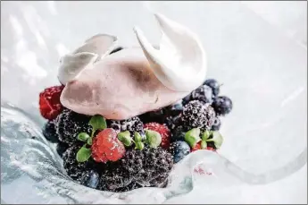  ?? PHOTO COURTESY OF 1000 NORTH ?? The Strawberry Lemon Basil Sorbet at 1000 NORTH is a sweet ending on the restaurant’s summer prix fixe menu, available beginning June 3.