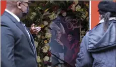  ?? T AP PHOTO/CRAIG RUTTLE ?? A photo collage of Cicely Tyson greets people arriving just inside the Abyssinian Baptist Church in the Harlem neighborho­od of New York where a public viewing was held Monday for Tyson, who died Jan. 28.