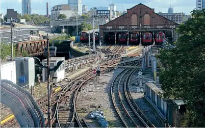  ?? Loz Pycock/Creative Commons (CC BY-SA 2.0) ?? Seven S7 Stock trains stabled at Lillie Bridge depot on October 6, 2019. These trains will be stabled at other locations on the network if the site is sold.