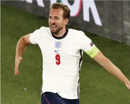  ?? Picture: AP ?? Harry Kane celebrates his second goal in England’s win against Ukraine last Saturday