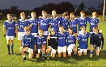  ??  ?? The AGB team who drew with St Pat’s in the Under-15 ‘B’ Plate final in Ballinakil­l last week.