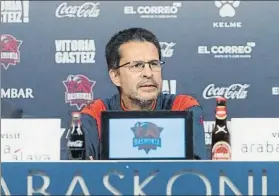  ?? FOTO: EFE ?? Pedro Martínez, presentado ayer como nuevo entrenador del Baskonia