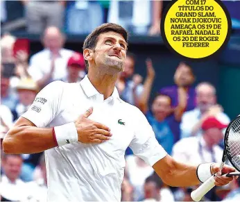  ??  ?? Novak Djokovic é o número um do ranking mundial
