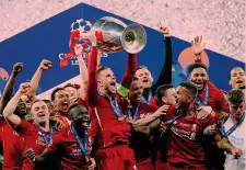  ?? AP ?? Champions Reds Il Liverpool si è laureato campione d’Europa nel 2019