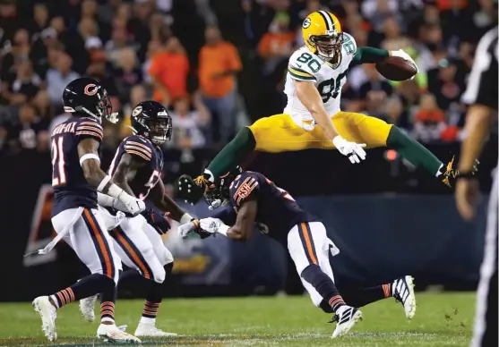  ?? JEFF HAYNES/AP ?? Veteran tight end Jimmy Graham was let go by the Green Bay Packers after he slipped to 38 catches, 447 yards and three touchdowns in 2019.