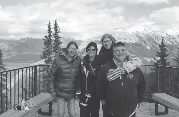  ?? SUPPLIED ?? Esther, from left, Rosalie, Betty Ann and Ben meet in Banff for the first time as a family to begin building relationsh­ips and memories.