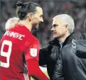  ??  ?? WINNING MENTALITY Zlatan and Manchester United boss Mourinho