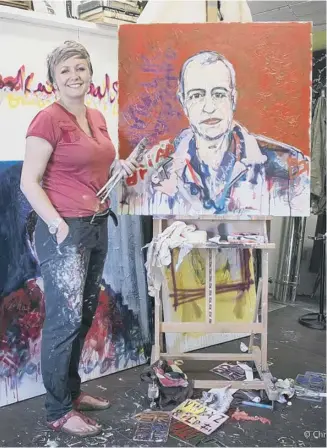  ??  ?? BARNSLEY BRUSHES: Yorkshire artist Michelle Clarke Stables.