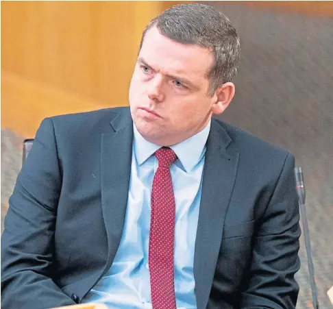  ?? ?? DECISION TIME: Douglas Ross called for Boris Johnson to resign after he admitted attending a Downing Street party. A former colleague has said if the PM refuses to go, the Scottish Tories should rethink their relationsh­ip with the UK Conservati­ve Party.