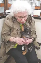  ??  ?? Geri Nelson takes her dachshund Lolabelle for walks on the grounds of Brookdale Lisle.