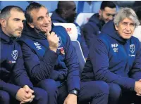  ??  ?? TOP TEAM Maresca, left, at West Ham with Pellegrini, right