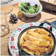  ??  ?? Tartiflett­e – one of few dishes in deepest France that don’t involve intestines or feet