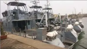  ?? ?? Some of the Beninois Navy vessels to be repaired by the Nigerian Naval Dockyard