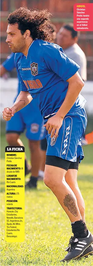  ??  ?? Christian Sánchez Prette tendrá una segunda experienci­a en el fútbol salvadoreñ­o.