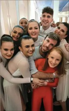  ??  ?? Erin Teape, Emily O’Connor, Sinead Cronin, Katie Gallagher, Emma Murphy, Luke Walsh, Zoe O’Gorman, Lucyanne McAuliffe with choreograp­her David O’Connor