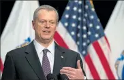  ?? POOL FILE PHOTO ?? Gov. Charlie Baker said all people who’ve participat­ed in recent protests should get tested at new coronaviru­s test sites opening up this week.
