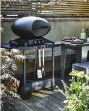  ?? ?? Clockwise from top The award-winning Morsø Forno Outdoor Oven; the Morsø Balcone Electric BBQ is easy to install even on a tiny balcony; the Morsø Forno Gas Medio grill paired with a Morsø Tavolo table.