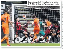  ??  ?? Sean Longstaff fires home to make it 2-0 to United on Wednesday night