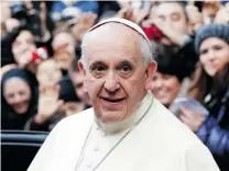  ?? RICCARDO DE LUCA/ THE ASSOCIATED PRESS ?? Pope Francis says that becoming a priest must be a ‘ work of art.’