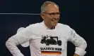  ?? Hasan Bratic/DeFodi Images/Shuttersto­ck ?? F1 chief Stefano Domenicali in November 2022 with a T-shirt saying ‘Thank you, Seb’ as Sebastian Vettel retired. Photograph: