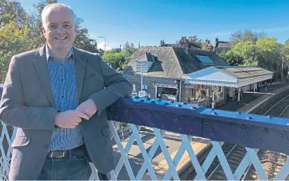  ??  ?? Green MSP Mark Ruskell at Aberdour Railway Station.