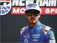  ?? Charles Krupa / Associated Press ?? Kyle Larson prior to the NASCAR Cup Series auto race at the New Hampshire Motor Speedway on July 17 in Loudon, N.H.