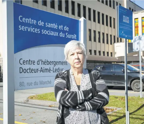  ?? PHOTO AGENCE QMI, STEVE MADDEN ?? Francine Savoie, la présidente du syndicat local qui représente l’infirmière suspendue, déplore que la direction n’ait pas assuré le nombre suffisant d’employés au CHSLD Docteur-Aimé-Leduc en juillet dernier pour que tous les résidents soient levés.