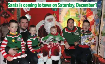  ??  ?? Ned, Jer, Jim and Bill Cronin with their family visited Santa at the launch of Christmas in Newmarket 2017 - Santa will be back in town this year on Saturday, December 1.