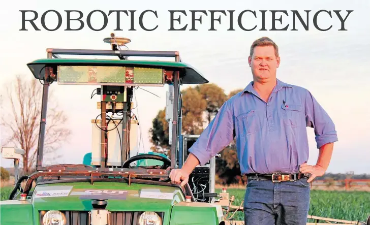  ?? PHOTO: CONTRIBUTE­D ?? ❚
THE FUTURE? Emerald grain grower Andrew Bate says robots could bring the efficienci­es of large-scale farming to small-scale operations.