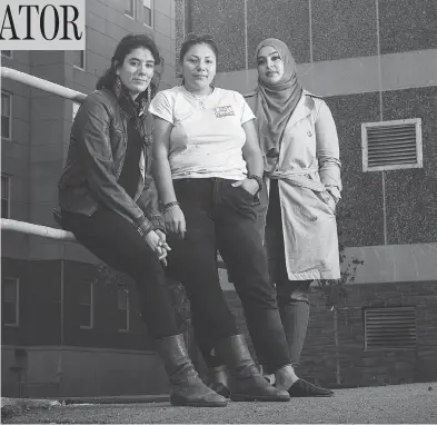  ?? DARREN CALABRESE / THE CANADIAN PRESS ?? Rebecca Thomas, Kati George-Jim and Masuma Khan are at the forefront of Halifax’s social justice movement. Young women are now starting to “punch through power structures” once reserved for white men, says Thomas.